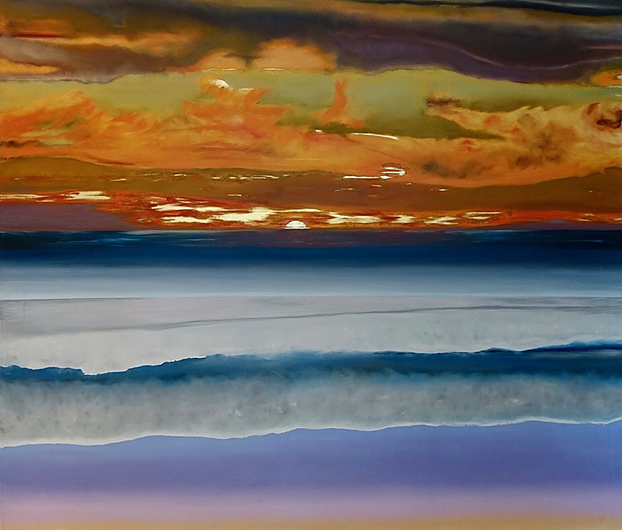 Bliss &mdash; oil on canvas, a Cape Town sunset over sea