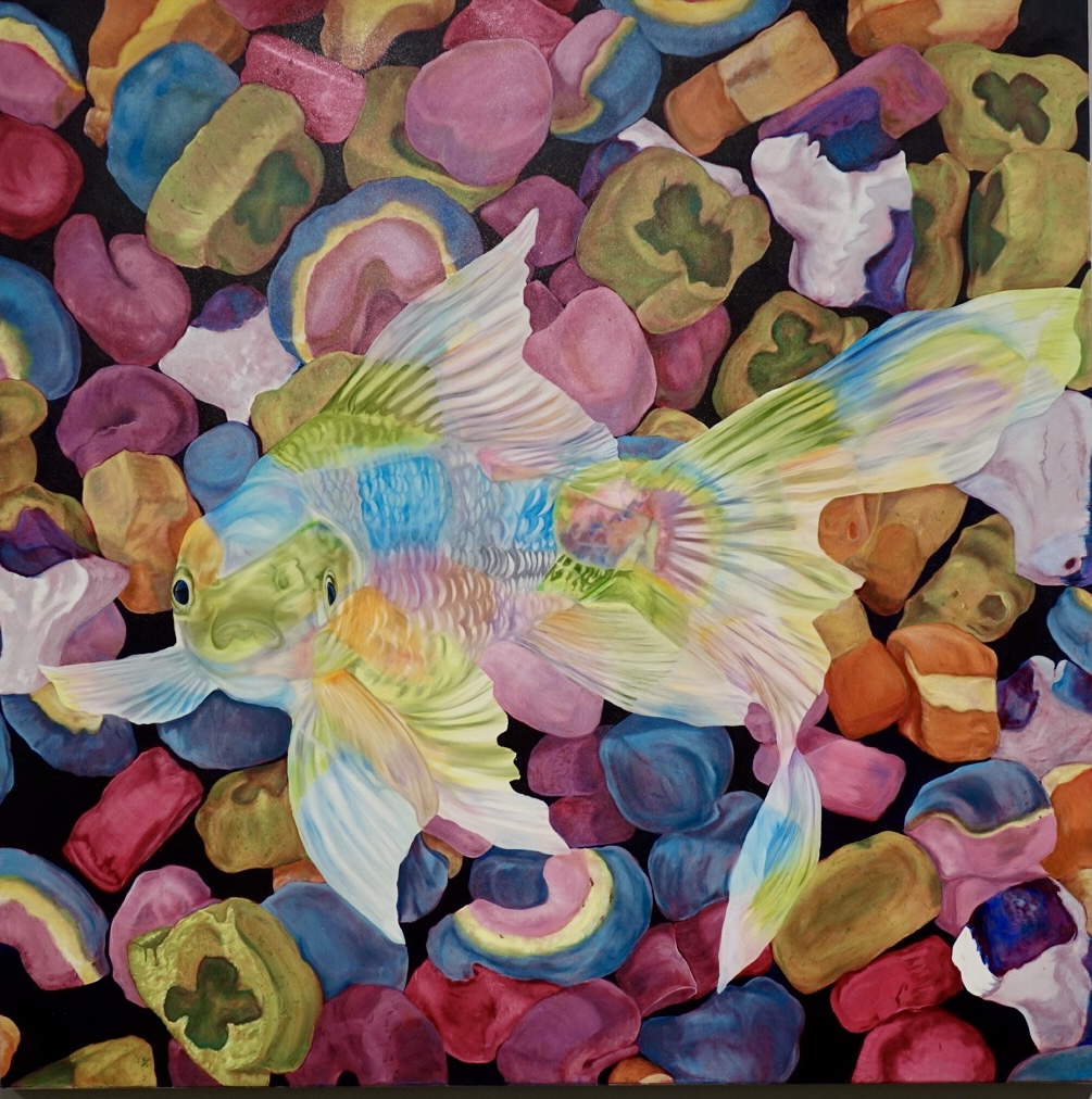 Camo detail &mdash; face among candy